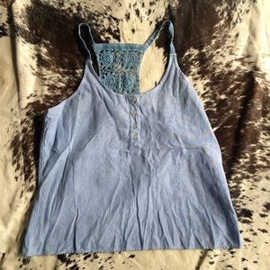 Light Blue Linen Tank Top