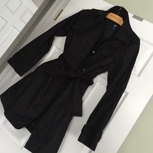 Black belted trench