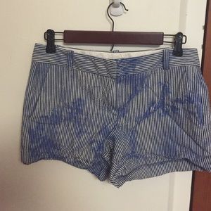 J Crew seer sucker tie-dye 3" shorts