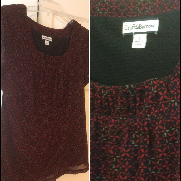 Short sleeve peasant top