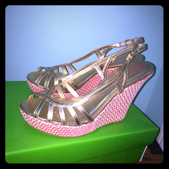 Gold Lilly Pulitzer wedges