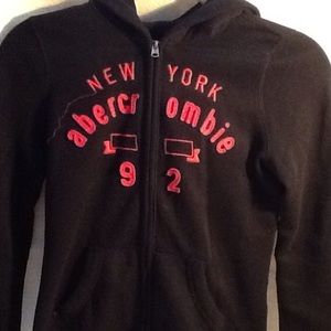 Abercrombie Kids navy and pink zip up sweatshirt