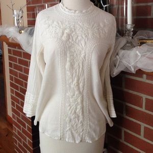 H&M Blouse w/lace embroidery