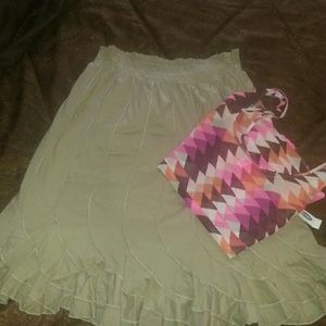 Khaki Fishtail Skirt