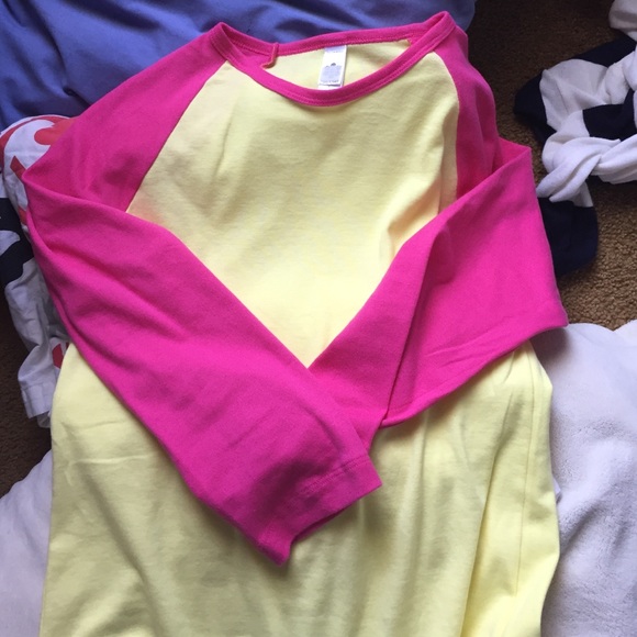 American Apparel Baseball Tee- "Pink Lemonade" - Picture 4 of 4