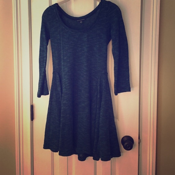 Fit and flair real and black striped dress