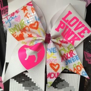"Love Pink" cheer bow