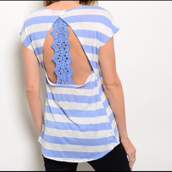 LAST ONE!!!!   Indigo Ivory Top - Picture 2 of 4