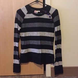 Roxy Striped Sweater, Size Medium