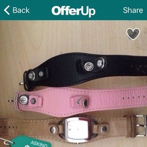 Fossil watch with three interchangeable band