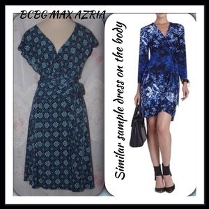 BCBG Max Azria blue wrap dress Size Med