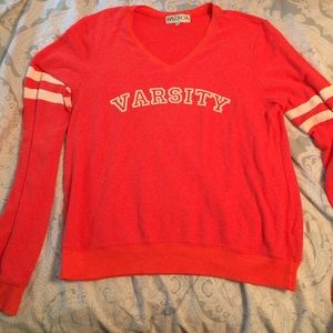 Wildfox V-neck baggy beach jumper in size large