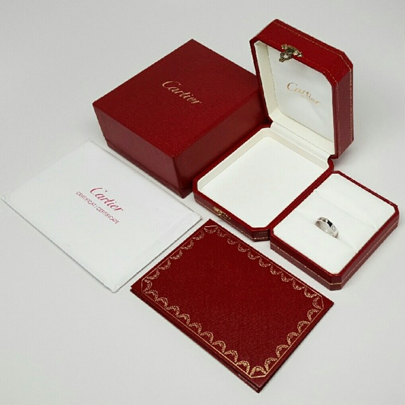 Cartier Love Ring Full Diamonds 18k White Gold w/B - Picture 4 of 4