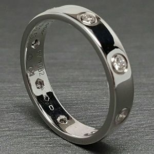 Cartier Love Ring Full Diamonds 18k White Gold w/B