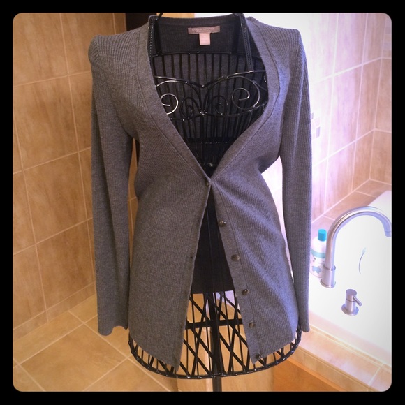Grey Merino Cardigan