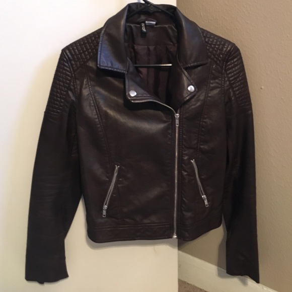 Brown leather jacket