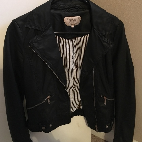 ZARA black leather biker jacket