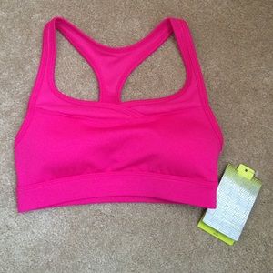 Pink sports bra