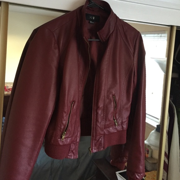 Faux Leather Bomber Jacket