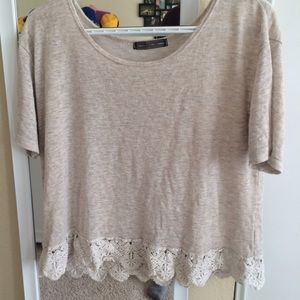 cream half-sleeve shirt