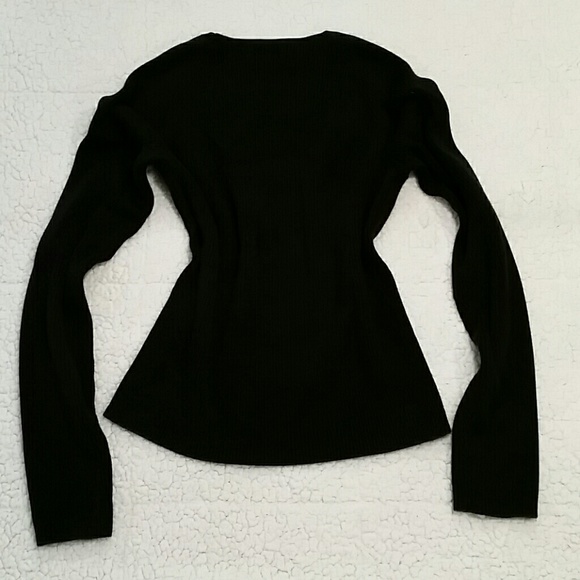Bass Black Ribbed V-Neck Sweater - Picture 3 of 4