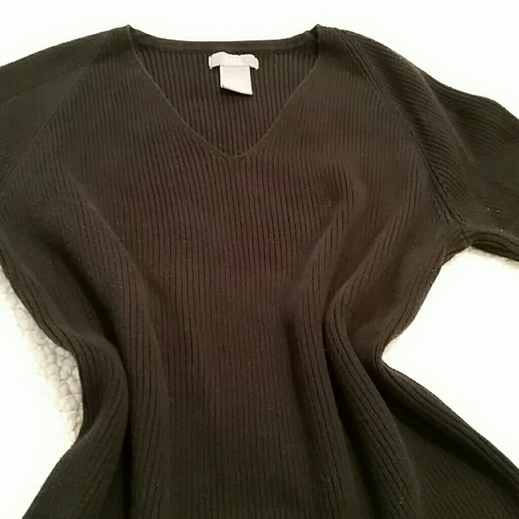 Bass Black Ribbed V-Neck Sweater - Picture 4 of 4