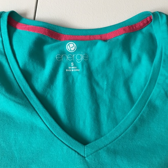 Energie Teal V-Neck Tee New - Picture 5 of 6