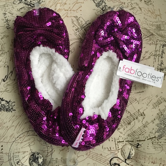 Purple sequins slippers