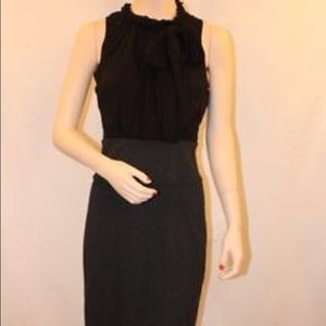 BCBGMAXAZARIA Contrast Neck Tie Dress