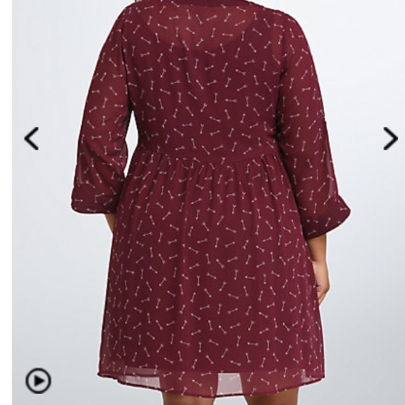 ❌sold❌ size 0 arrow print chiffon shirt dress - Picture 2 of 3