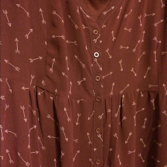 ❌sold❌ size 0 arrow print chiffon shirt dress - Picture 3 of 3