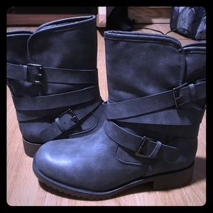 Gray boots from Just Fab.