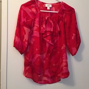 LOFT 3/4 sleeve sheer blouse