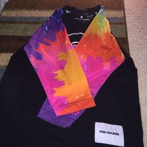 Pink Dolphin Waves Tye Dye Baseball Tee shirt 💖