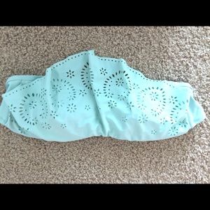 light blue flowy bikini top