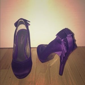 Nina Purple High Heels with Ruffles
