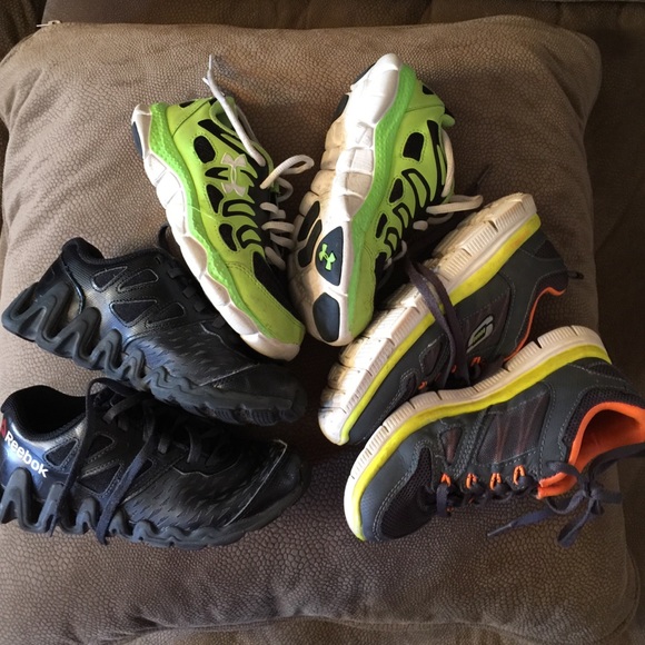 Under armour, reebok and sketchers size 1 boys