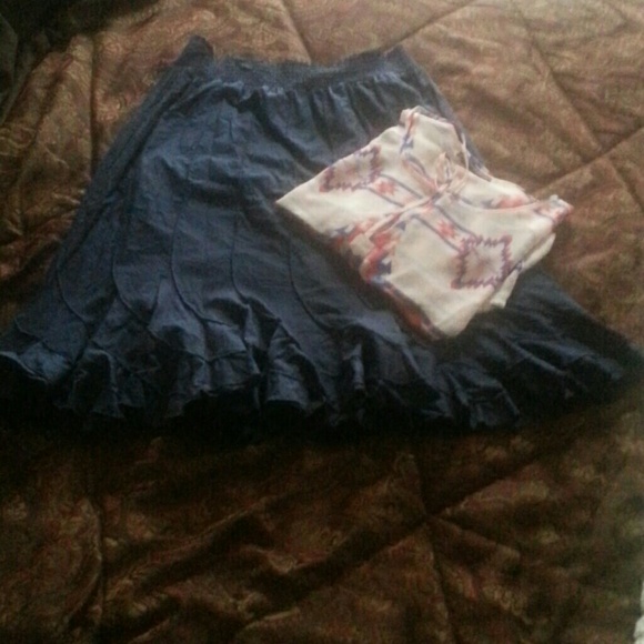 Dark Navy Fishtail Skirt