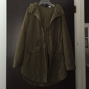 Olive green lined parka