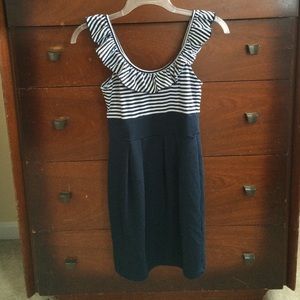 Navy blue and white dress