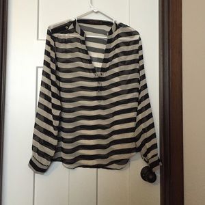 Black and white striped blouse from The Limited.