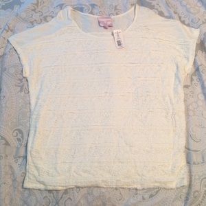 Romeo and Juliet couture ivory lace dressy tee