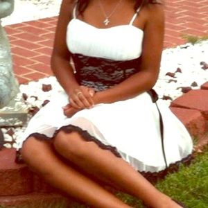 White and Black lace homecoming dress