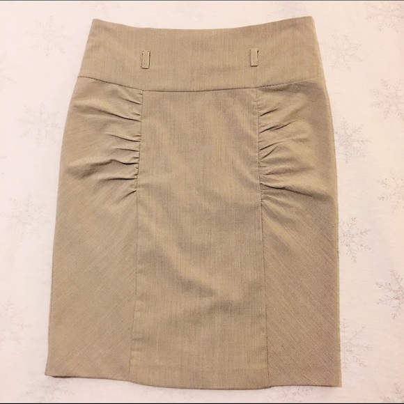 ⚡️CLEARANCE⚡️Cream / Tan Pinstripe Pencil Skirt