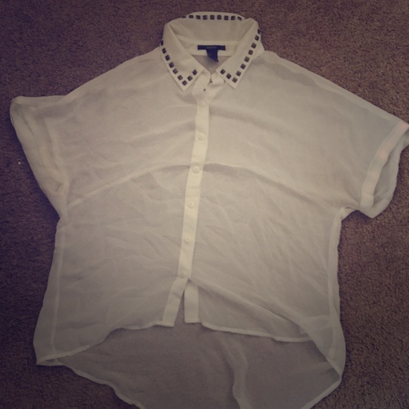 Button Up Sheer Blouse