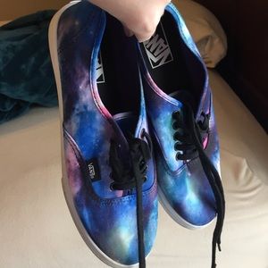 Galaxy Vans w black laces