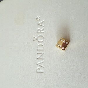 Pandora Gold and Diamonds Dice Charm