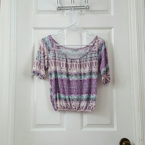 Purple light blue design shirt