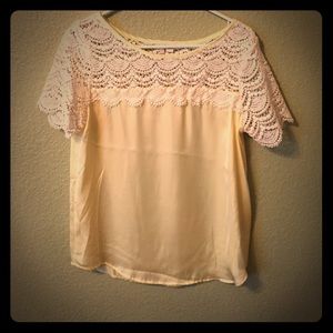 Yellow with White Lace Blouse