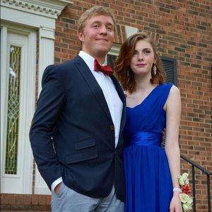 long blue prom dress